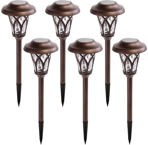 GIGALUMI Solar Lights Outdoor AIF4 6 Pack Brown Solar Landscape Lights