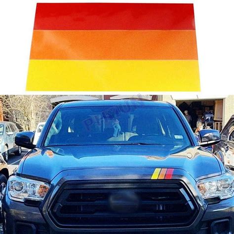 10 X 6 Classic Retro Style Tri Color Stripe Decal Sticker For Toyota