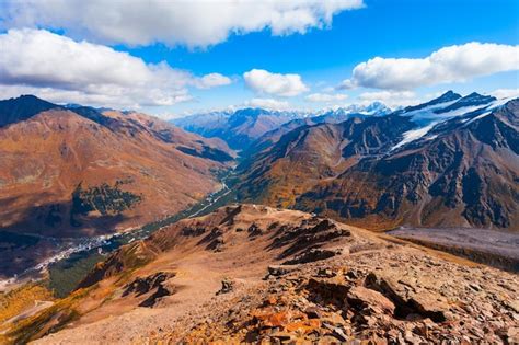 Premium Photo | Mountains in mount elbrus region russia