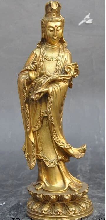 11 China Buddhism Brass Ruyi Kwan Yin GuanYin Bodhisattva Goddess