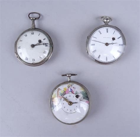 Bijou Montre de gousset oignon mvt à coq en argent 3 Ds l état