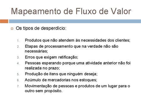 Mapeamento De Fluxo De Valor Mfv Sumrio