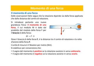 Momento Di Una Forza Prof Santi Caltabiano Ppt