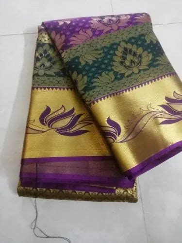 Party Wear Printed Bridal Pattu Saree Soft Silk M Separate Blouse