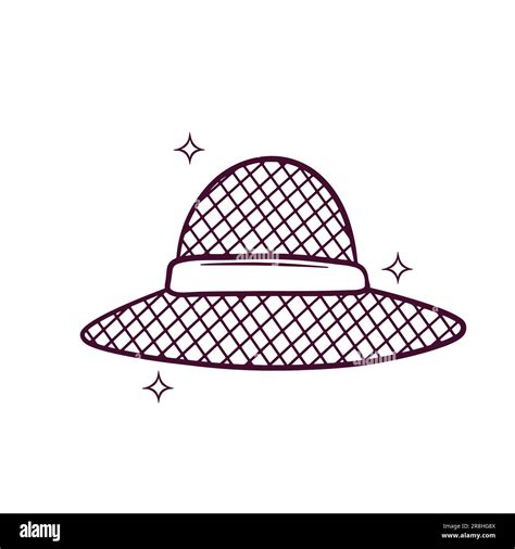 Hand Drawn Straw Hat Doodle Vector Sketch Illustration Stock Vector