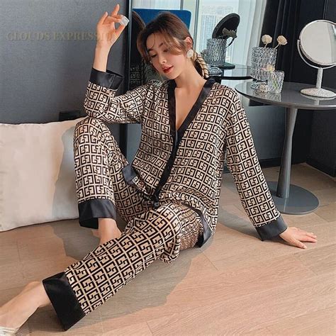 Lente Zomer Dames Faux Zijde Polyester Pajama Sets Sexy Homewear