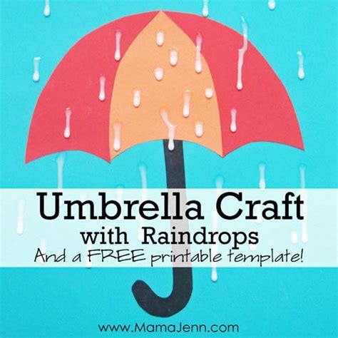 Umbrella craft with raindrops free template – Artofit