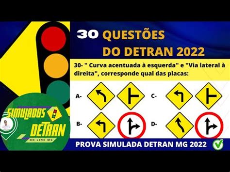 Questões da Prova teórica do Detran 2023 30 Q Prova Simulada do