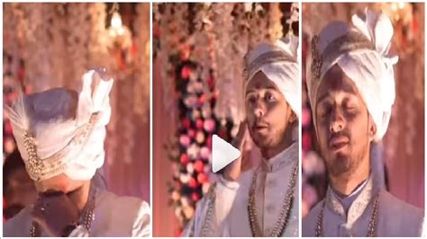 Groom Viral Video After Seeing Bride With Bridal Look Groom Lost His Sense And Started To Cry