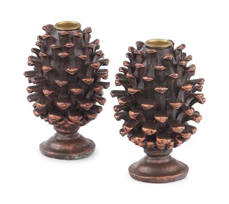 Pine Cone Candle Holder Set HOM Furniture