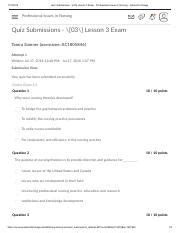 Quiz Submissions 03 Lesson 3 Exam Professional Issues In Nursing