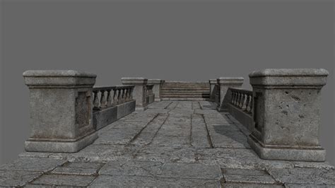 D Model Ruin Set Pillars Of Pillars With Shadows Vr Ar Low Poly