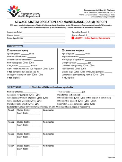 Fillable Online Report Of Residential Onsite Water Supply And Sewage