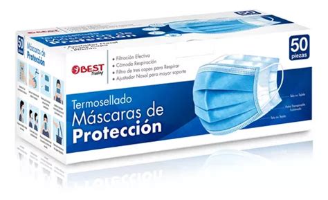 Best Trading Cubrebocas Azul 50 Piezas Mascarilla MercadoLibre