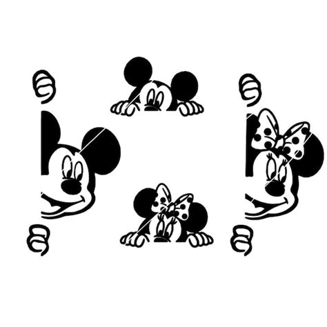 Mickey Minnie Mouse Peeking Value Bundle Pack Svg Cricut Etsy