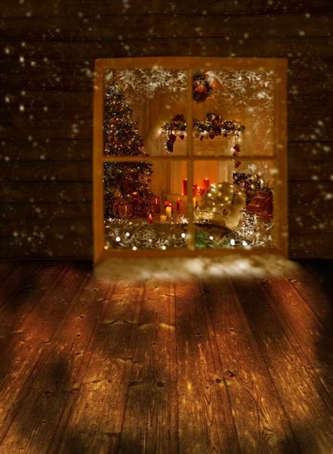 Vinyl Photography Background Window In The Of Christmas Photo Backdrop Sale