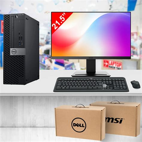 Máy Tính Bộ Dell Optiplex 3060 5060 7060 Sff I5 8500 Ram 8gb Msi Pro Mp223 21 5 Inch Fhd Va