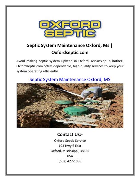 Ppt Septic System Maintenance Oxford Ms Powerpoint Presentation Id 12650646