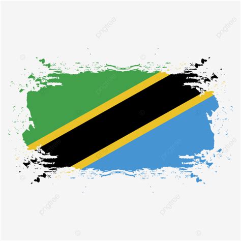 Bandera De Tanzania En Trazo De Pincel Vector Libre Y Png PNG Bandera