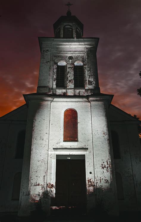 An abandoned church at night : r/abandoned