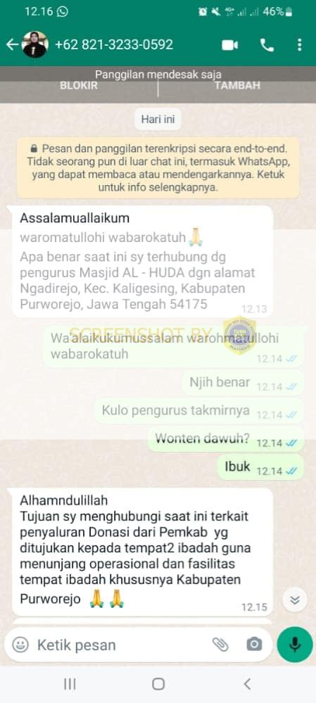 Salah Akun Whatsapp Wakil Bupati Purworejo