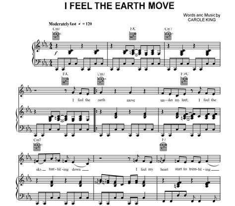 Carole King I Feel The Earth Move Free Sheet Music PDF For Piano