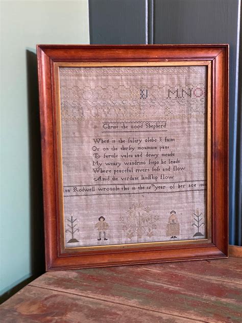 Antique Embroidered Sampler 1808 Etsy