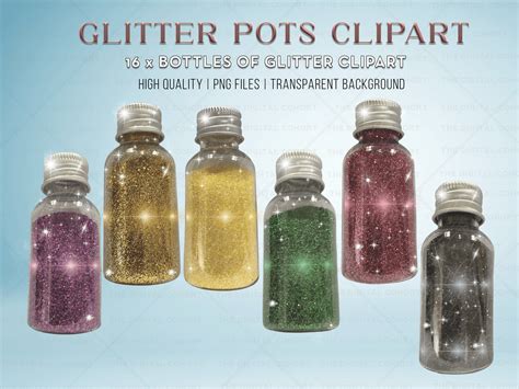 Pots Of Glitter Png Bottles Of Glitter Graphic By The Digital Cohort