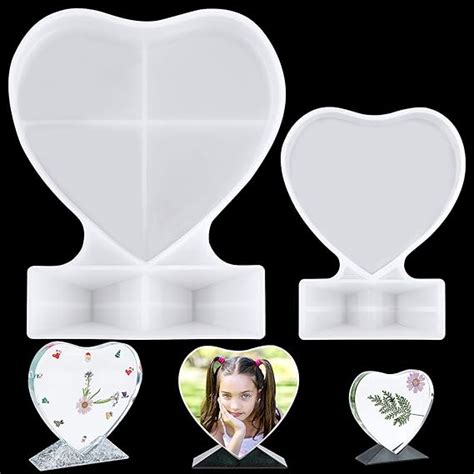 Pcs Heart Photo Frame Resin Moulds Love Picture Frames Molds For