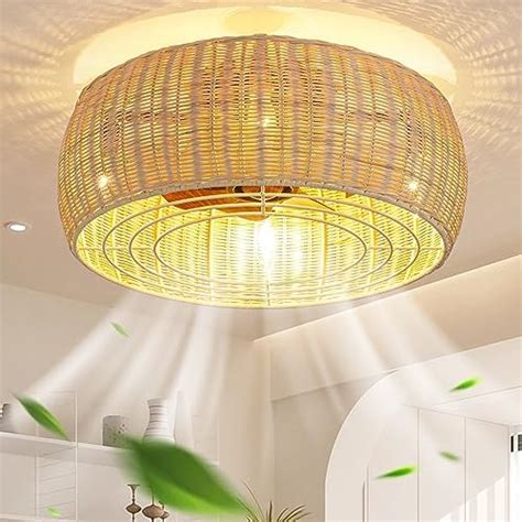 Amazon Boho Ceiling Fans With Lights Flush Mount Ceiling Fan With