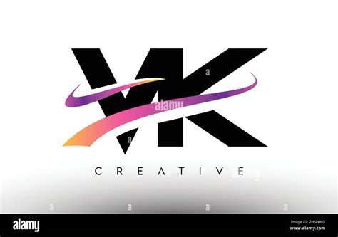 VK Logo Letter Design Icon. VK Letters with Colorful Creative Swoosh ...