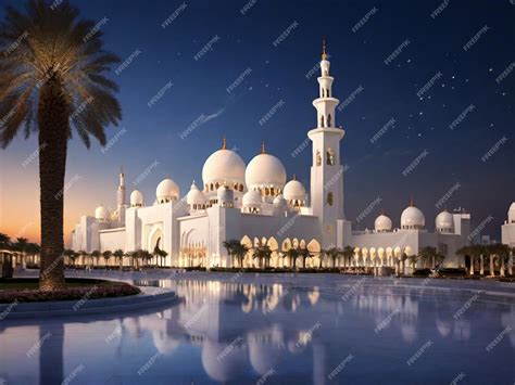 Premium Photo | Abu dhabi sheikh zayed mosque by night view