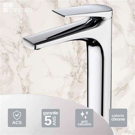 Robinet Mitigeur De Lavabo Bec Haut Anti Calcaire Chrome DELOS BDD055 3