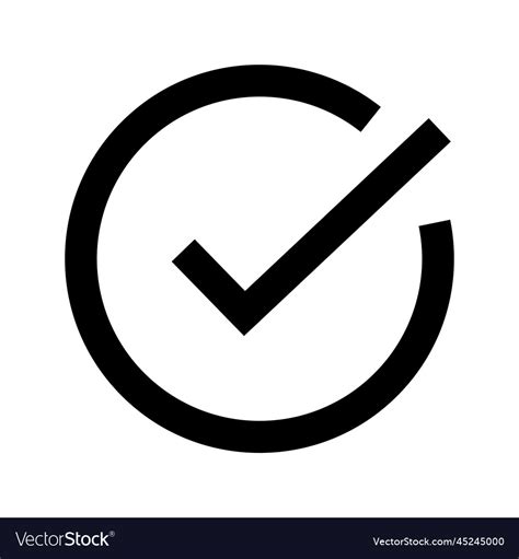 Round Check Mark Symbol Or Tick Symbol Royalty Free Vector