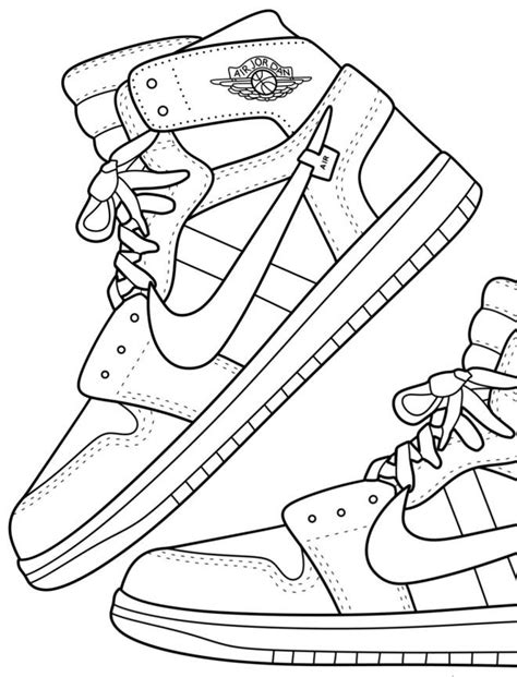 Coloriage Baskets Air Jordan 1 couleur dessin gratuit à imprimer