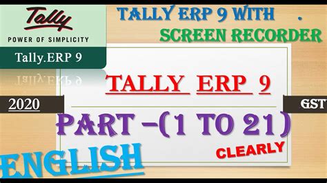 Tally Erp Full Video In English Part To Tally Tutorial In