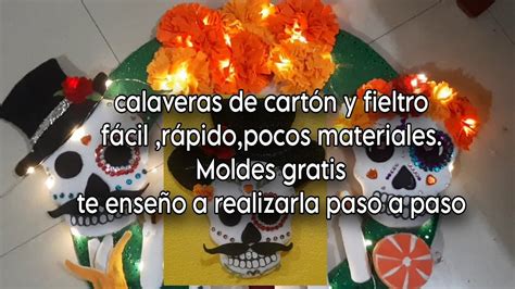 Como Hacer Calaveras Con Cart N Calaveras De Fieltro F Cil Y R Pido