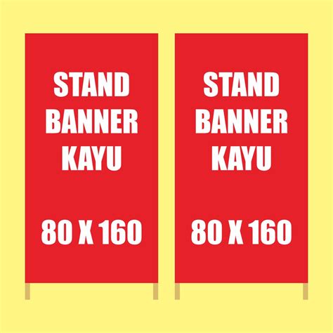 Jual STAND BANNER KAYU UKURAN 80 X 160 CM SEGITIGA BANNER STANDING