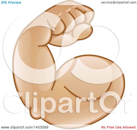 Clipart of a Cartoon Emoji Arm Flexing Its Muscles - Royalty Free Vector Illustration by ...