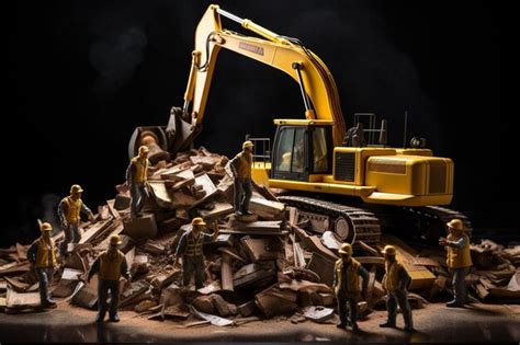 Premium Photo Bulldozer With Construction Workers Wearing Hard Hats