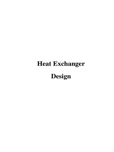 Design of Heat Exchanger | PDF | Heat Exchanger | Heat