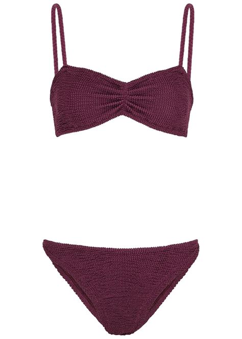 Hunza G Aura Seersucker Bikini In Purple Lyst