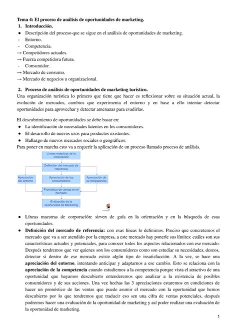 Tema El Proceso De An Lisis De Oportunidades De Marketing