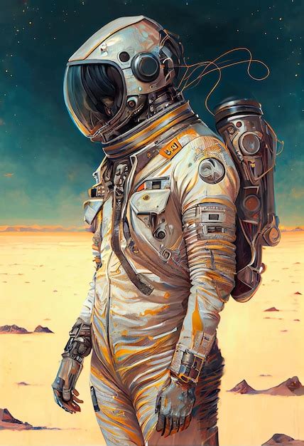 Retrato De Un Astronauta En Un Traje Espacial Astronauta De Alta