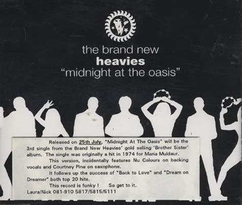 The Brand New Heavies Midnight At The Oasis UK Promo CD Single CD5 5