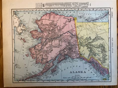 1911 Alaska Map Rand Mcnally New Ideal State County Survey And Atlas Etsy