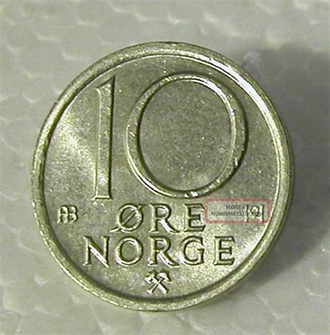 Norway Olav V Copper Nickel 10 Ore 1976 Km 416 X F