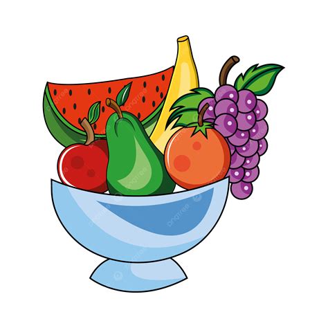 Ilustración De Bandeja De Frutas Vector Png Dibujos Bandeja De Frutas Frutas Animadas Muchas