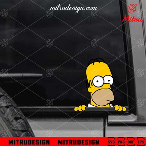 Homer Simpson Peeking Svg Png Dxf Eps For Car Decal