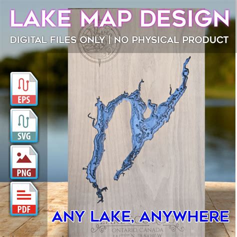 3D Lake Map Design - Etsy